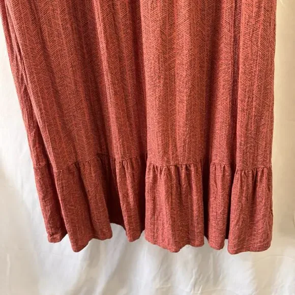 Prana Dress Womens L Teracotta Red Sentinel Maxi Modal Boho Hippie Granola - Picture 5 of 9